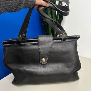VTG COACH WESTON Elegant Black Leather Tote Bag Extra Large
